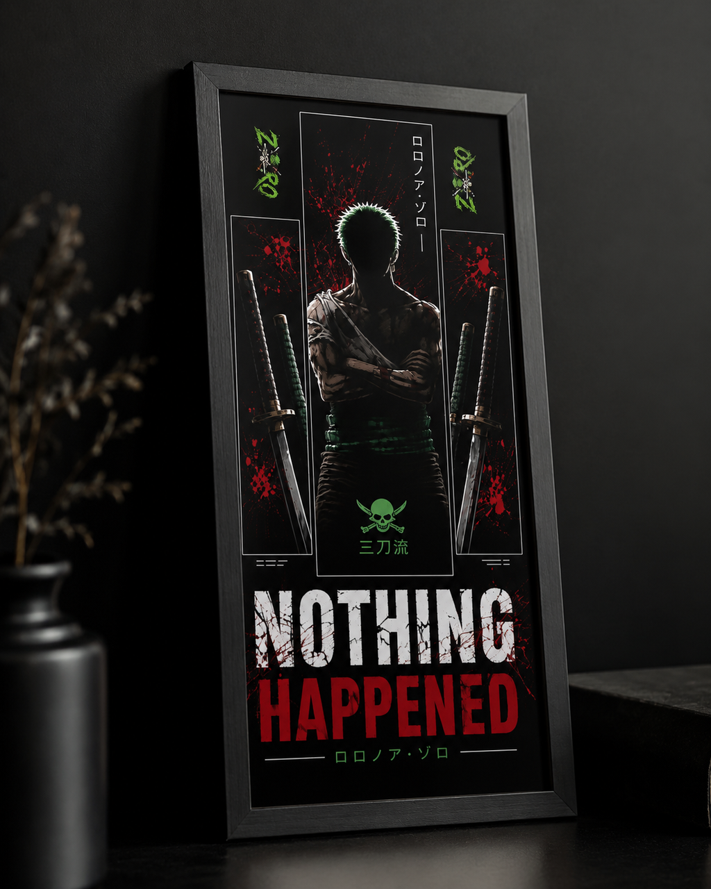 Nothing Happened Samurai Poster – 10″×20″ Vertical Matte Poster