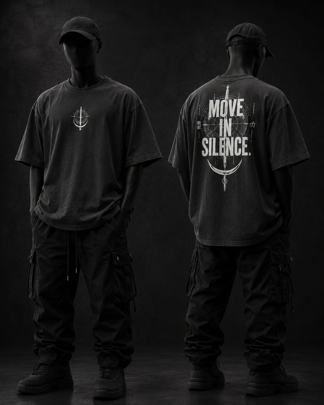 MOVE IN SILENCE OVERSIZED FADED T-SHIRT