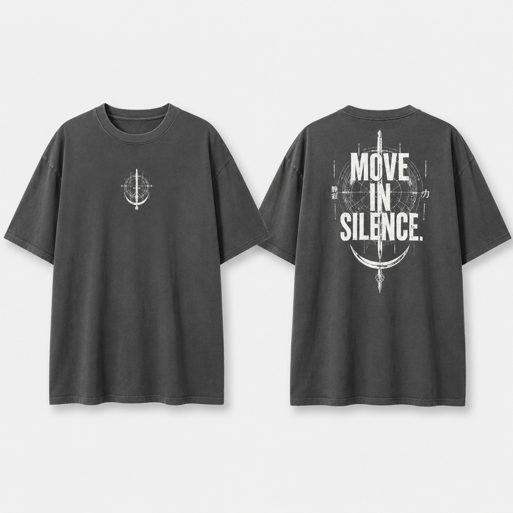 MOVE IN SILENCE OVERSIZED FADED T-SHIRT