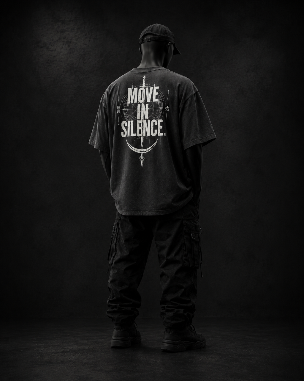 MOVE IN SILENCE OVERSIZED FADED T-SHIRT