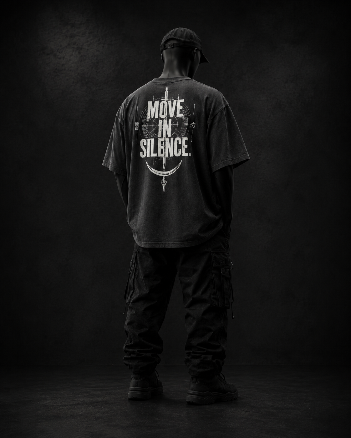 MOVE IN SILENCE OVERSIZED FADED T-SHIRT