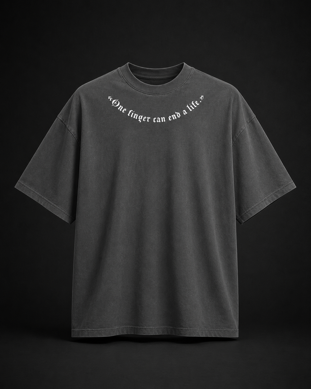 One Finger Oversized Faded T-Shirt